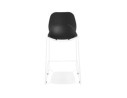 Tabouret snack mi-hauteur BERLIN MINI noir empilable avec pied en métal blanc