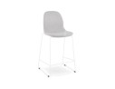 BS06110LGWH 5404028332641 Tabouret snack mi-hauteur empilable FAKIR MINI en tissu gris clair et pied en métal blanc