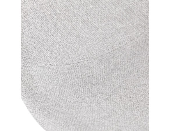 Tabouret snack mi-hauteur empilable FAKIR MINI en tissu gris clair et pied en métal blanc
