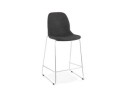 BS02630DGCH 5420072069906 Tabouret snack mi-hauteur empilable FAKIR MINI en tissu gris foncé et pied en métal chromé