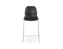 Tabouret snack mi-hauteur BERLIN MINI noir empilable avec pied en métal chromé