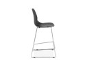 Tabouret snack mi-hauteur BERLIN MINI noir empilable avec pied en métal chromé