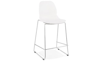 BS02650WHCH 5420072069944 Tabouret snack mi-hauteur BERLIN MINI blanc empilable avec pied en métal chromé