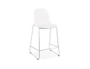 BS02650WHCH 5420072069944 Tabouret snack mi-hauteur BERLIN MINI blanc empilable avec pied en métal chromé