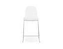 Tabouret snack mi-hauteur BERLIN MINI blanc empilable avec pied en métal chromé