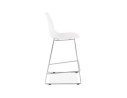 Tabouret snack mi-hauteur BERLIN MINI blanc empilable avec pied en métal chromé