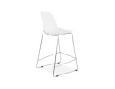 Tabouret snack mi-hauteur BERLIN MINI blanc empilable avec pied en métal chromé