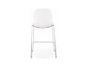Tabouret snack mi-hauteur BERLIN MINI blanc empilable avec pied en métal chromé
