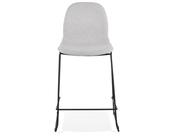 Tabouret snack mi-hauteur EKTOR MINI en tissu gris clair empilable