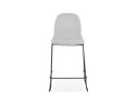 Tabouret snack mi-hauteur EKTOR MINI en tissu gris clair empilable