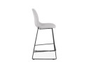 Tabouret snack mi-hauteur EKTOR MINI en tissu gris clair empilable