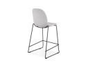 Tabouret snack mi-hauteur EKTOR MINI en tissu gris clair empilable