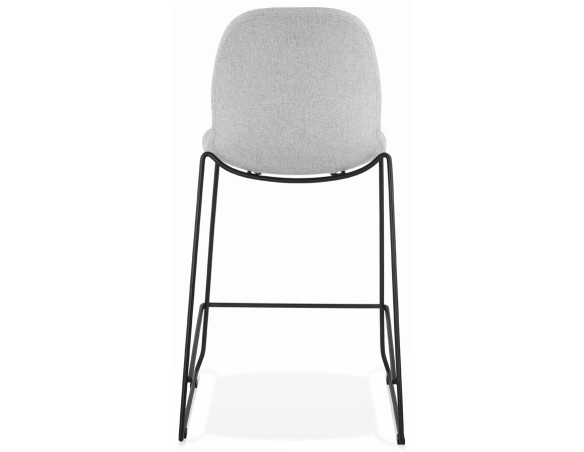 Tabouret snack mi-hauteur EKTOR MINI en tissu gris clair empilable