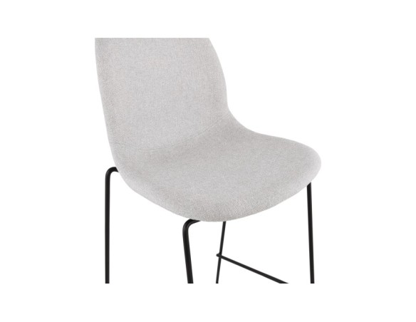 Tabouret snack mi-hauteur EKTOR MINI en tissu gris clair empilable