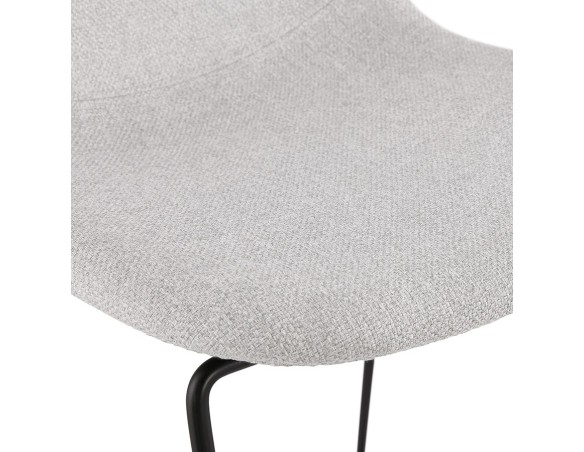 Tabouret snack mi-hauteur EKTOR MINI en tissu gris clair empilable