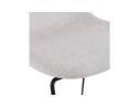 Tabouret snack mi-hauteur EKTOR MINI en tissu gris clair empilable