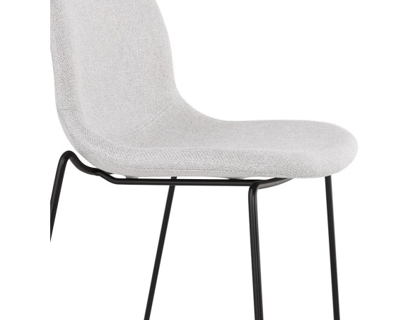 Tabouret snack mi-hauteur EKTOR MINI en tissu gris clair empilable