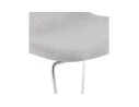 Tabouret snack mi-hauteur empilable FAKIR MINI en tissu gris clair et pied en métal chromé