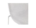 Tabouret snack mi-hauteur empilable FAKIR MINI en tissu gris clair et pied en métal chromé
