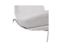 Tabouret snack mi-hauteur empilable FAKIR MINI en tissu gris clair et pied en métal chromé