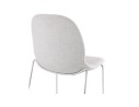 Tabouret snack mi-hauteur empilable FAKIR MINI en tissu gris clair et pied en métal chromé