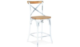 BS04900WAWH 5404028305164 Tabouret snack mi-hauteur COTTAGE MINI en bois finition Noyer effet vieilli