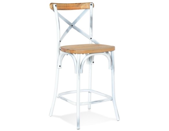 BS04900WAWH 5404028305164 Tabouret snack mi-hauteur COTTAGE MINI en bois finition Noyer effet vieilli