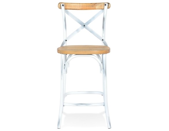 Tabouret snack mi-hauteur COTTAGE MINI en bois finition Noyer effet vieilli