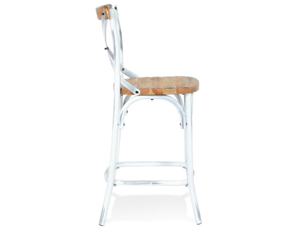 Tabouret snack mi-hauteur COTTAGE MINI en bois finition Noyer effet vieilli