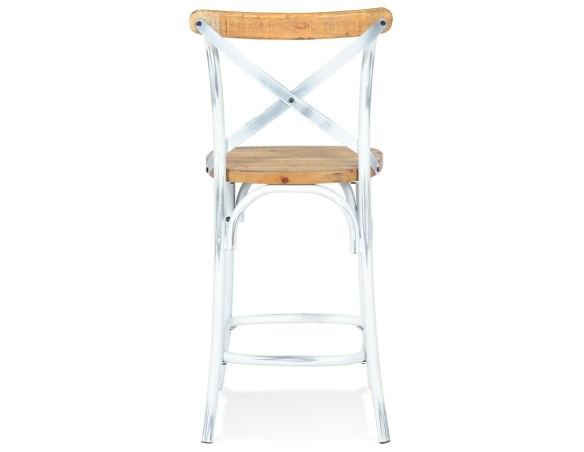 Tabouret snack mi-hauteur COTTAGE MINI en bois finition Noyer effet vieilli