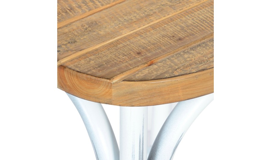 Tabouret de bar vintage 'MAKINA' bois finition noyer effet vieilli 4