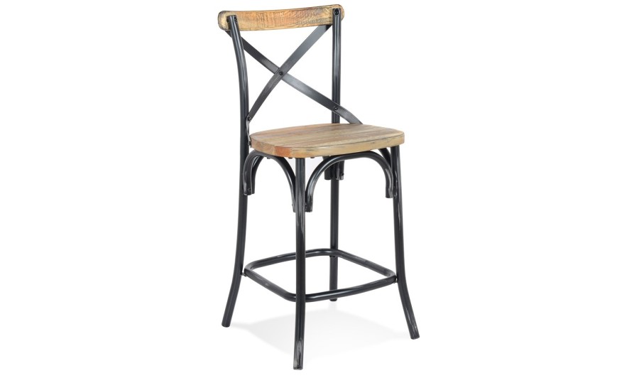 BS05190WABL 5404028310120 Tabouret snack mi-hauteur COTTAGE MINI en bois finition Noyer effet vieilli noir BS05190WABL 5404028310120 Tabouret snack mi-hauteur COTTAGE MINI en bois finition Noyer effet vieilli noir