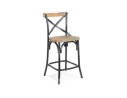 BS05190WABL 5404028310120 Tabouret snack mi-hauteur COTTAGE MINI en bois finition Noyer effet vieilli noir