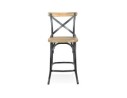 Tabouret snack mi-hauteur COTTAGE MINI en bois finition Noyer effet vieilli noir