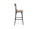 Tabouret snack mi-hauteur COTTAGE MINI en bois finition Noyer effet vieilli noir