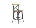 Tabouret snack mi-hauteur COTTAGE MINI en bois finition Noyer effet vieilli noir