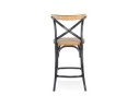 Tabouret snack mi-hauteur COTTAGE MINI en bois finition Noyer effet vieilli noir