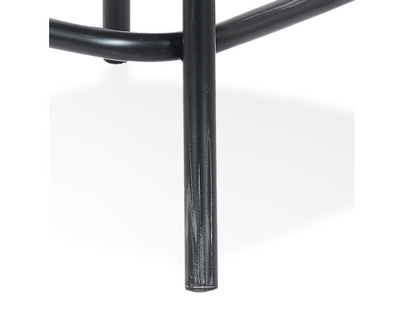 Tabouret snack mi-hauteur COTTAGE MINI en bois finition Noyer effet vieilli noir