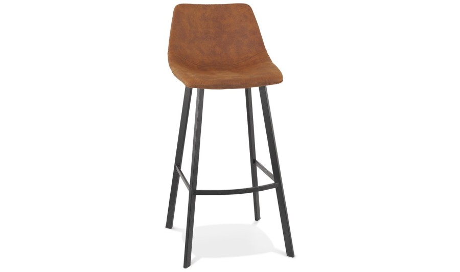 BS05350BR 5404028315248 Tabouret de bar FUJI en microfibre brune avec pied en métal noir BS05350BR 5404028315248 Tabouret de bar FUJI en microfibre brune avec pied en métal noir