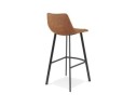 Tabouret de bar FUJI en microfibre brune avec pied en métal noir