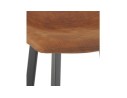 Tabouret de bar FUJI en microfibre brune avec pied en métal noir