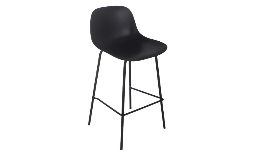 BS06770BL 5404028348482 Tabouret de bar GRANO noir intérieur / extérieur