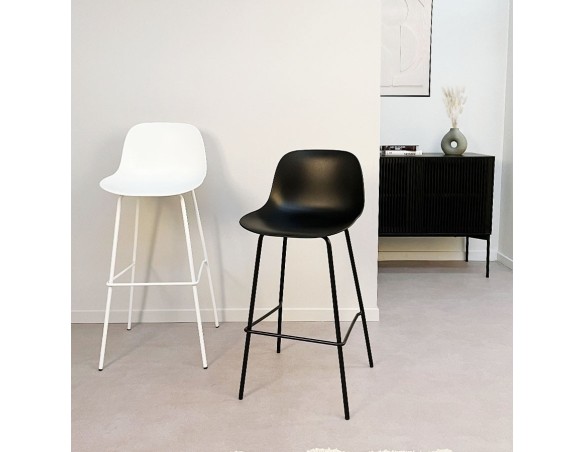 Tabouret de bar GRANO noir intérieur / extérieur