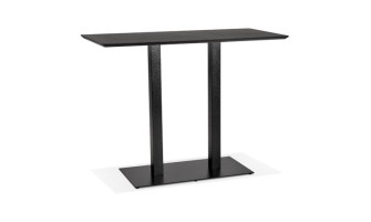 BT00590BL 5420072092249 Table haute design ZUMBA BAR noire avec pied en métal noir - 150x70 cm