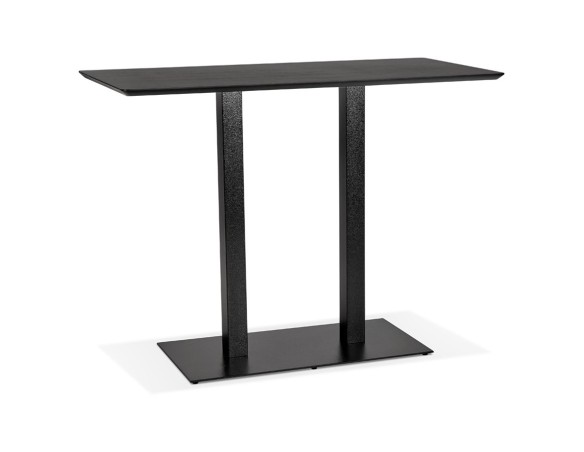 BT00590BL 5420072092249 Table haute design ZUMBA BAR noire avec pied en métal noir - 150x70 cm