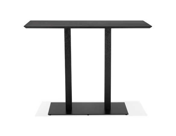 Table haute design ZUMBA BAR noire avec pied en métal noir - 150x70 cm