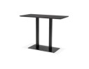 Table haute design ZUMBA BAR noire avec pied en métal noir - 150x70 cm