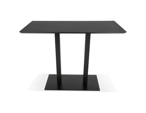 Table haute design ZUMBA BAR noire avec pied en métal noir - 150x70 cm