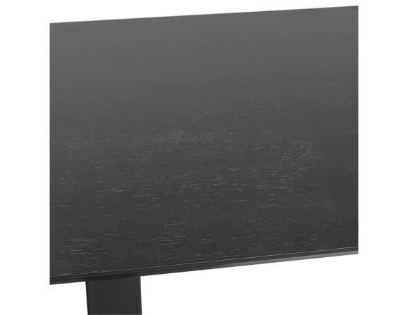 Table haute design ZUMBA BAR noire avec pied en métal noir - 150x70 cm