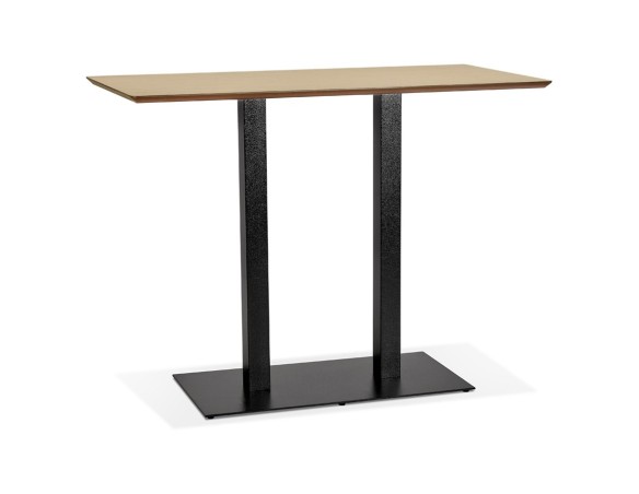 BT00600NA 5420072092263 Table haute design ZUMBA BAR en bois finition naturelle avec pied en métal noir - 150x70 cm